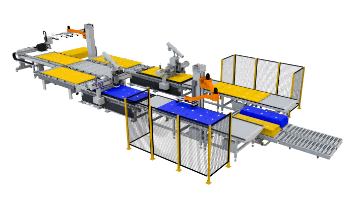 Excitech Nesting Cell dengan Visi Robot 5cm mencengkam & menyusun.